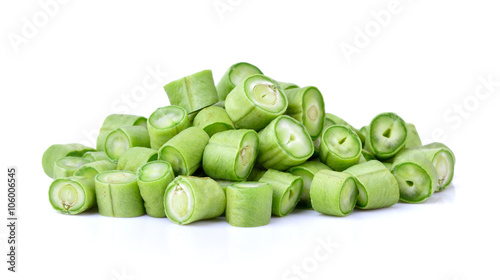 Wallpaper Mural green long bean slice on white background Torontodigital.ca