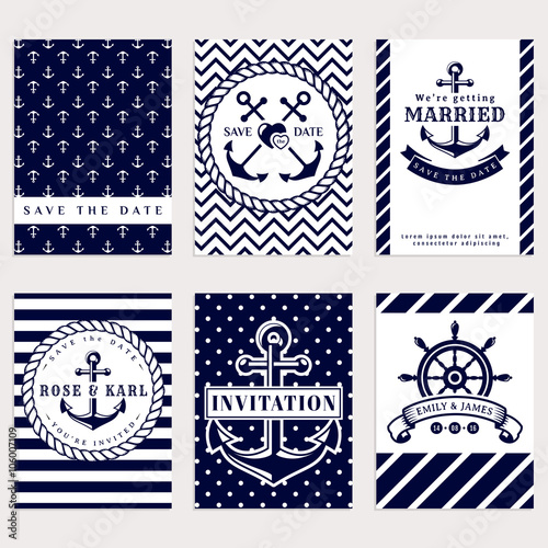 Nautical wedding invitations.
