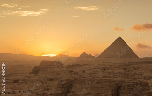 Egypt. Cairo - Giza. General view of pyramids