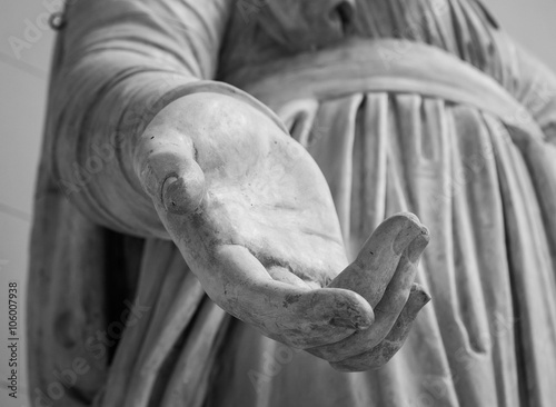 Photography stone statue detail of human hand