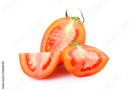 tomato on the white ground