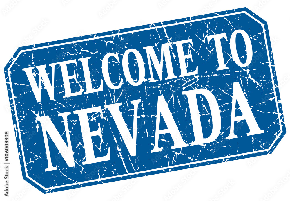 welcome to Nevada blue square grunge stamp