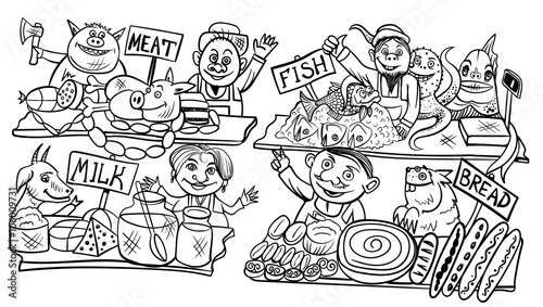 products on the market/vector image of the product market