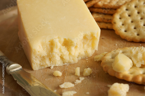 фотографія Lancashire cheese a traditional English cheese from the county of Lancashire