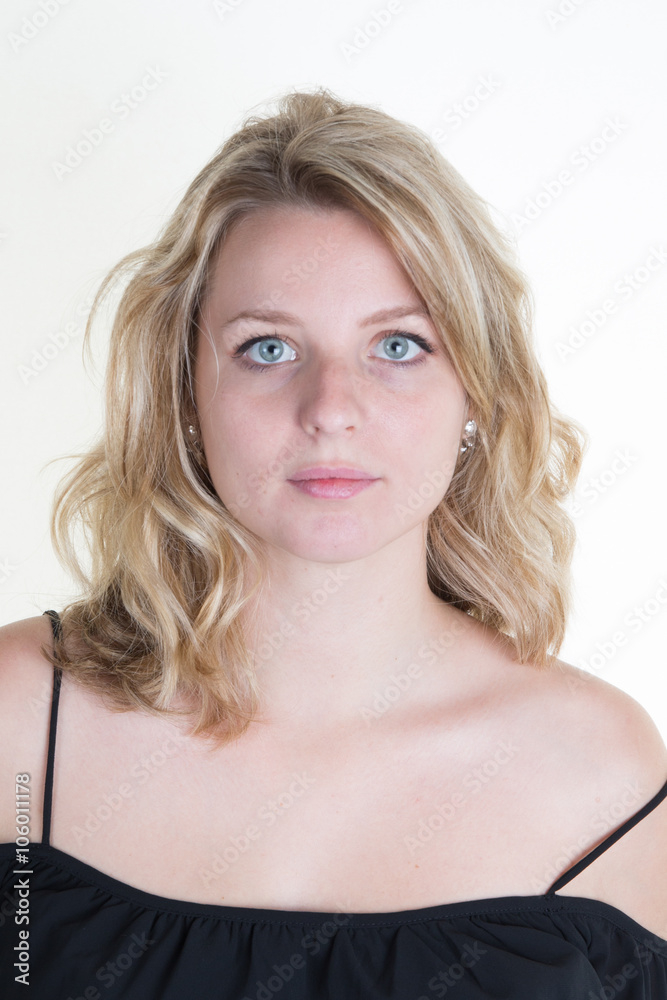 Closeup portrait of cute young business woman smiling Closeup portrait of cute young business woman smiling