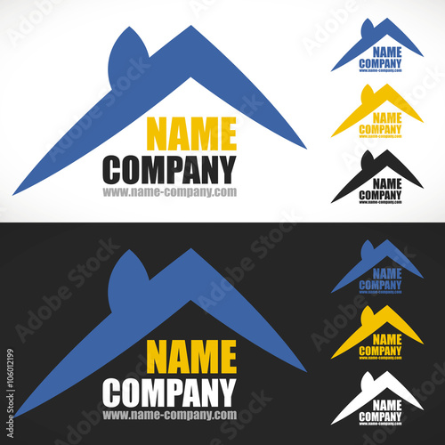 logo construction maison bleu