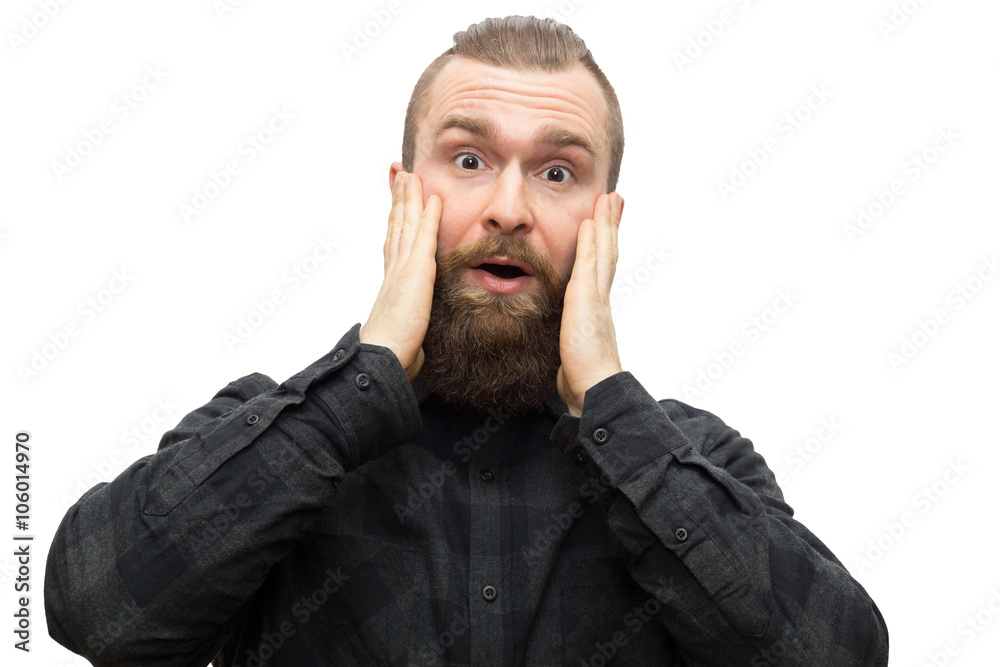 bearded man on a white background bearded man on a white background