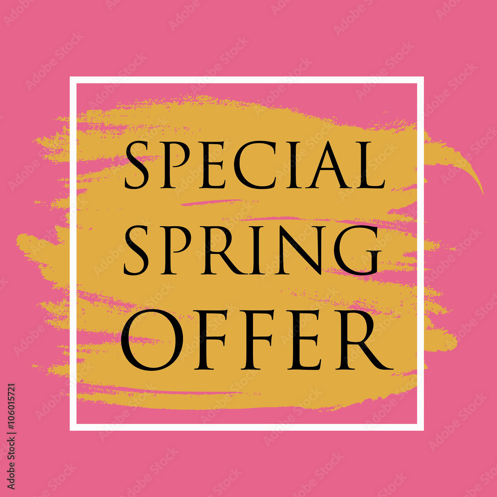 Special Spring Offer on the pink background Special Spring Offer on the pink background