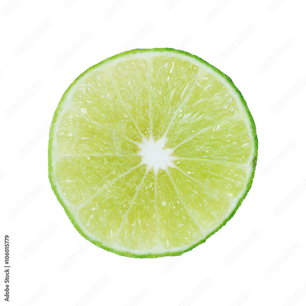 Half sliced lime isolated on white Half sliced lime isolated on white