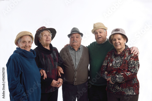 Group of senior people with hat