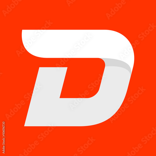 D letter logo with a wing on red.