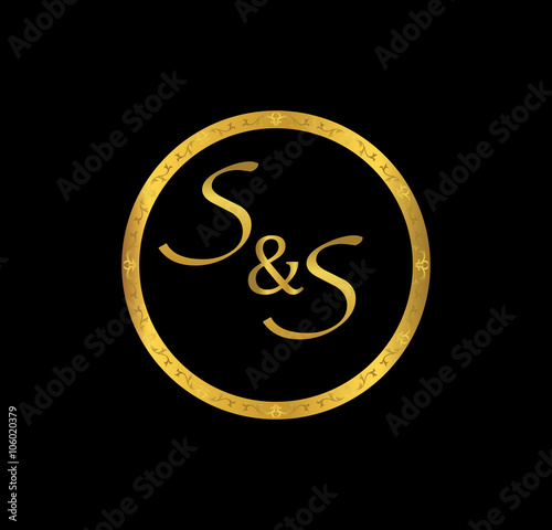 SS initial wedding in golden ring