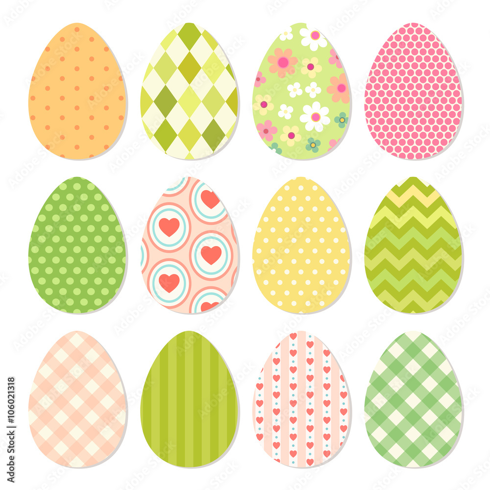 Cute childish colorful textured Easter eggs for your decoration