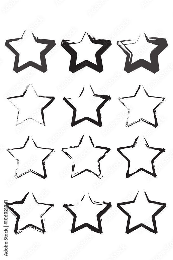 Grunge vector stars border Grunge vector stars border