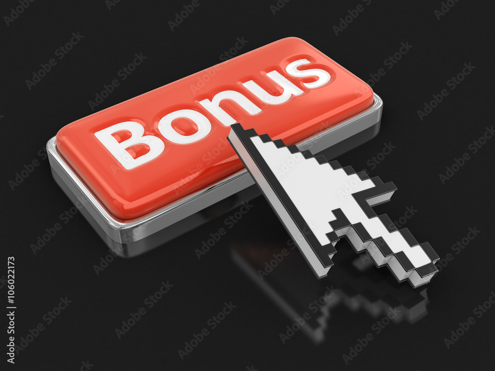 Cursor and button bonus. Image with clipping path Cursor and button bonus. Image with clipping path