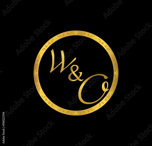 WO initial wedding in golden ring