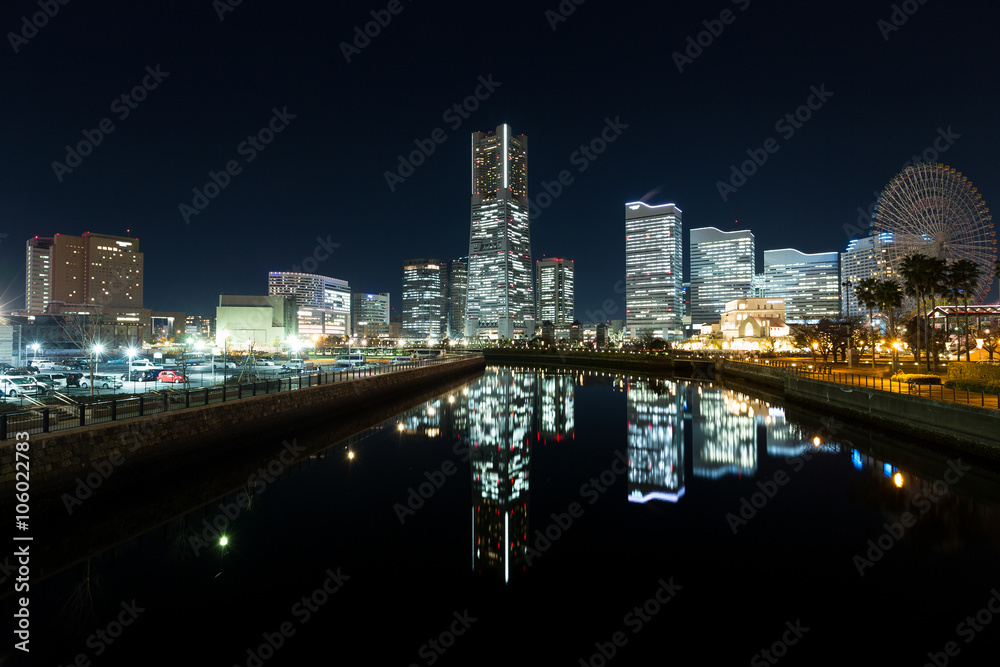 Yokohama city at night