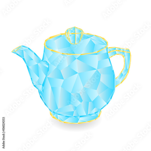 Teapot polygons part of porcelain vector illustration