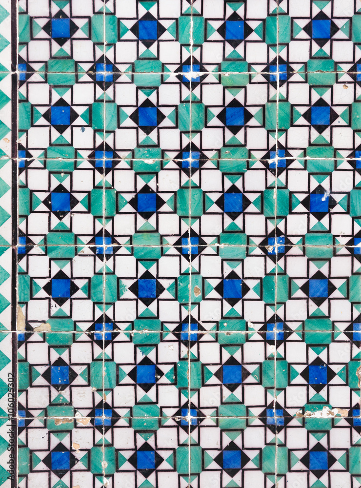 Fototapeta premium Azulejo portuguese ceramic tiles background