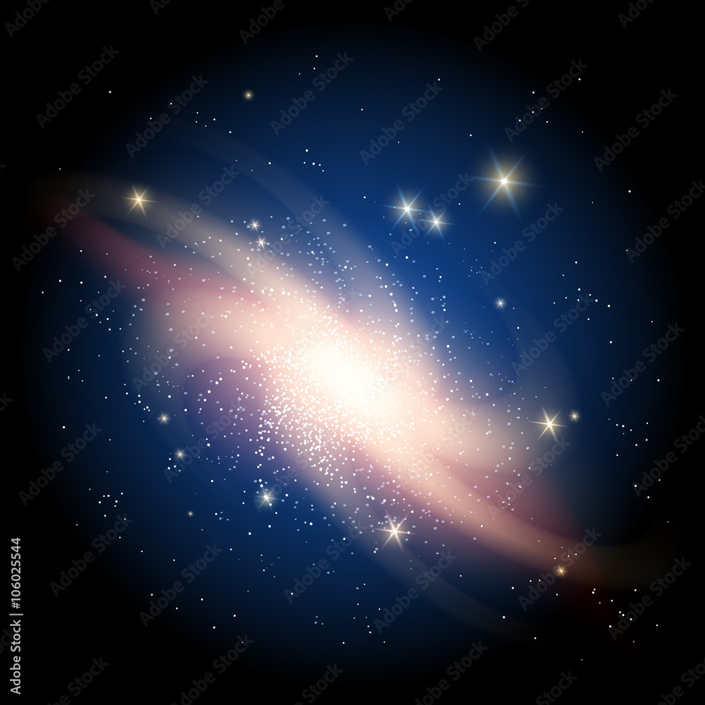 Galaxy background with sparkling stars Stock Vector | Adobe Stock
