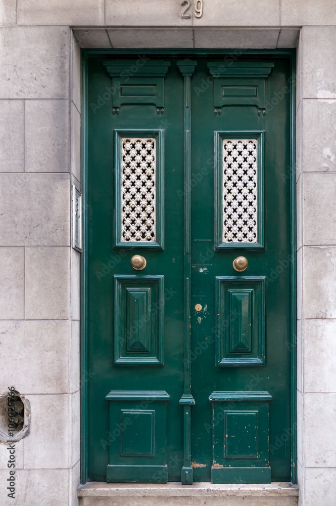 Old door in the city of Lisbon