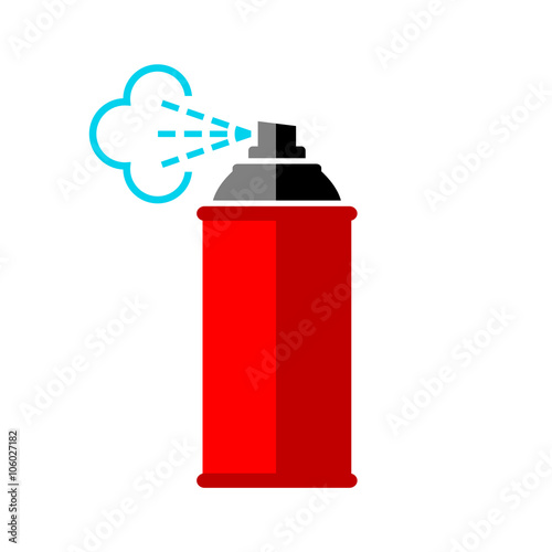 Red spray can icon on white background