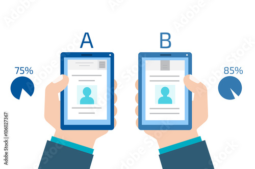 A-B comparison. Split testing. Concept computer vector illustrat