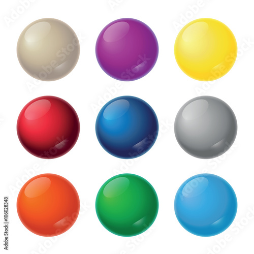 Realistic Balls - Nine Color Shades