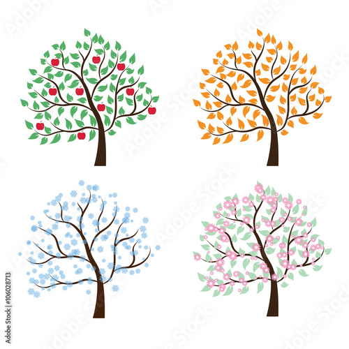set of trees Four seasons
