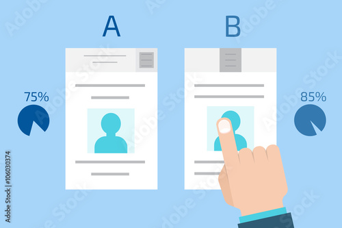 A-B comparison. Split testing. Concept computer vector illustrat