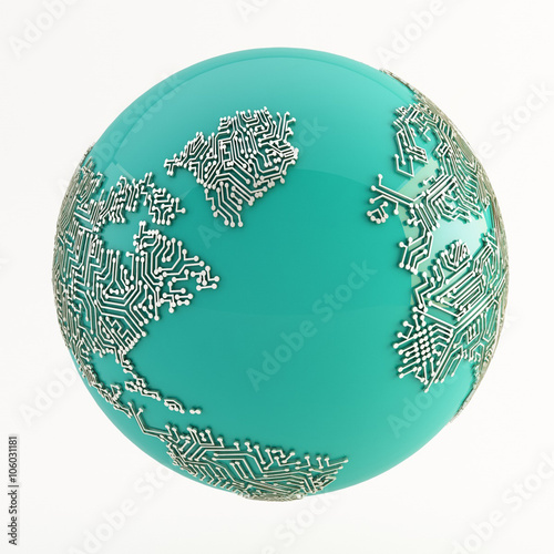 Globe on white backgound