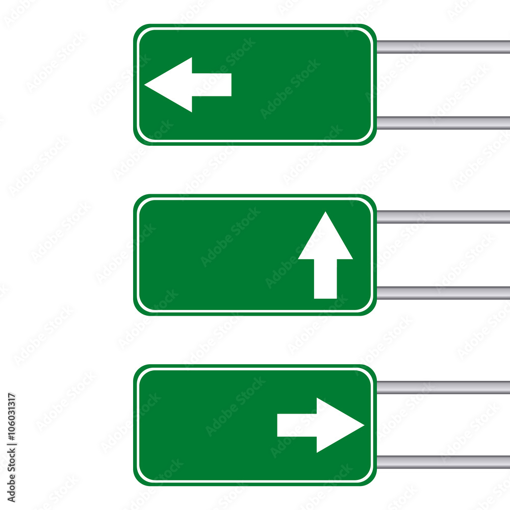 Blank arrow sign with pole Blank arrow sign with pole