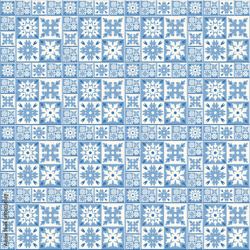 Retro Floor Tiles patern. Vector Dutch tile illustration.