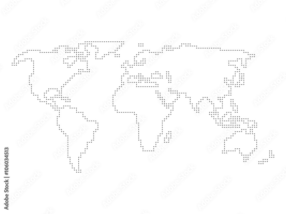 Vector world map - angular outline Vector world map - angular outline