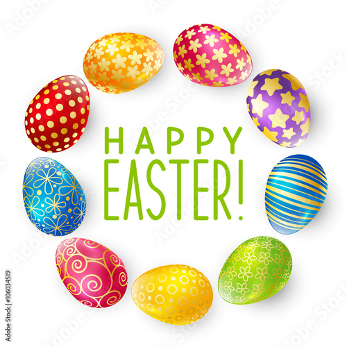 Easter eggs on white background