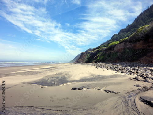 Scenic Oregon coast with Pacific ocean and rock formations