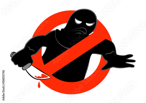 The anti-terrorist campaign icon. Vector illustration of stop terrorism background concept, isolated on a white background. EPS 10.