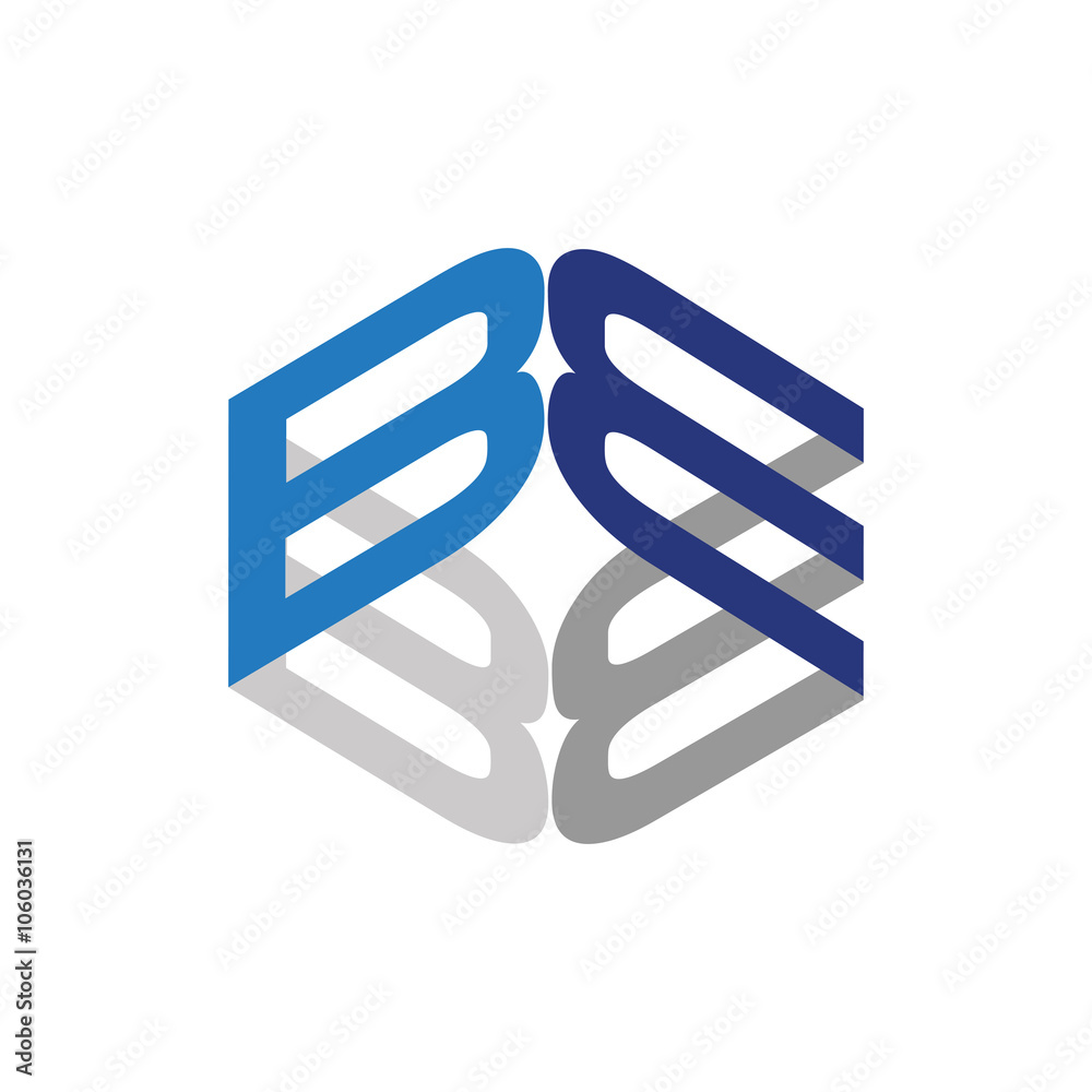 B - BE Box Letter Corporate Abstract Symbol B - BE Box Letter Corporate Abstract Symbol