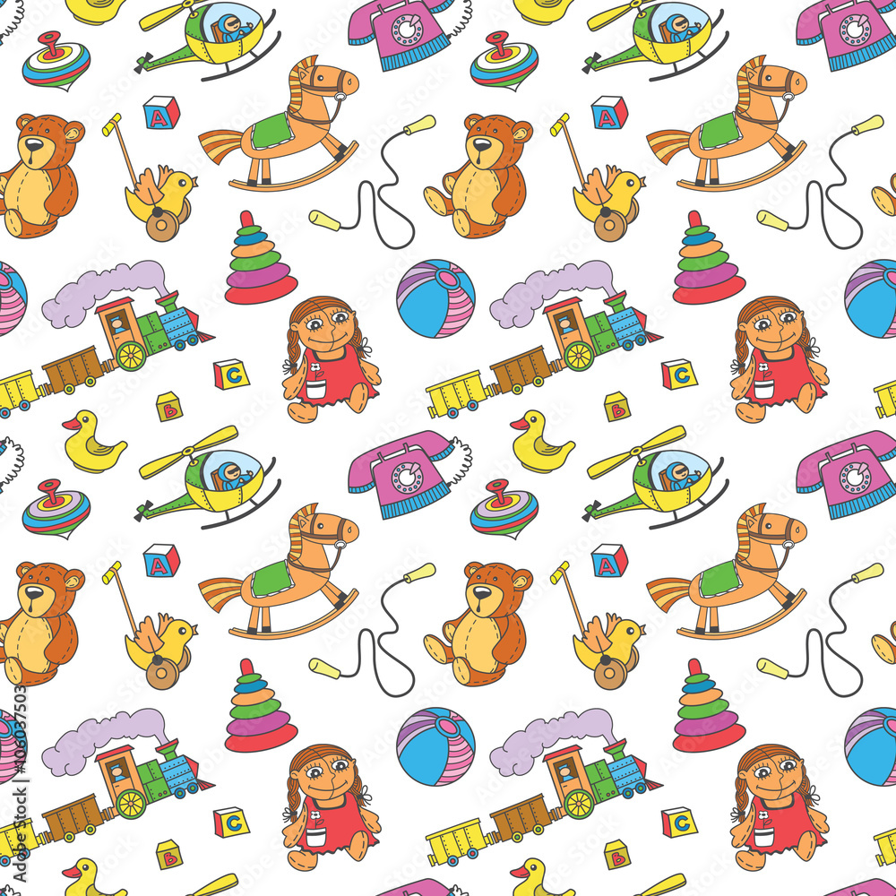 custom made wallpaper toronto digitalVector seamless pattern with toys for children