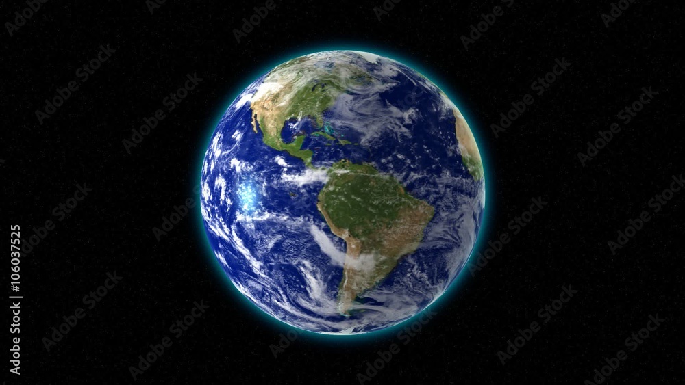 Spinning Earth in space looping animation Spinning Earth in space looping animation