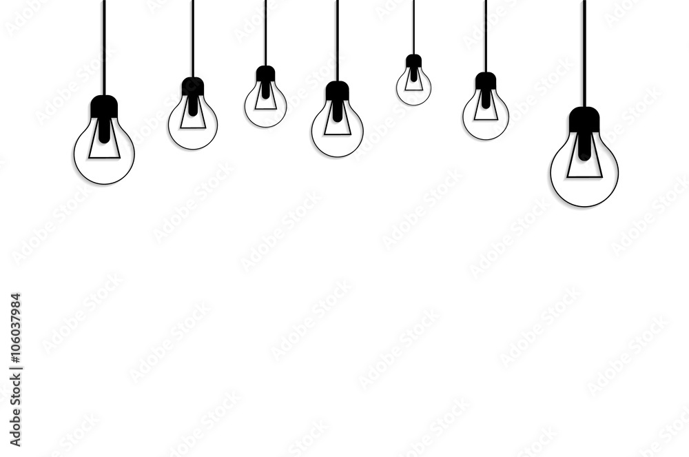 Glowing Yellow Light Bulb. Idea Concept Glowing Yellow Light Bulb. Idea Concept