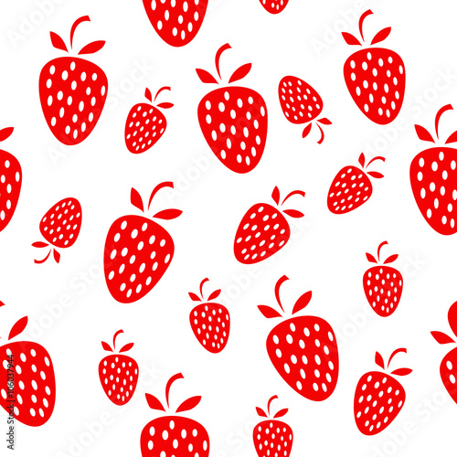 Simple seamless strawberry background
