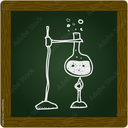 Simple doodle of a science experiment