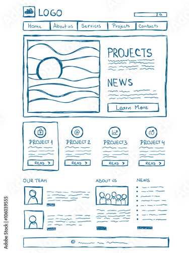 Website Layout Doodle