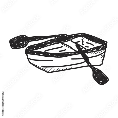 Simple doodle of a rowing boat