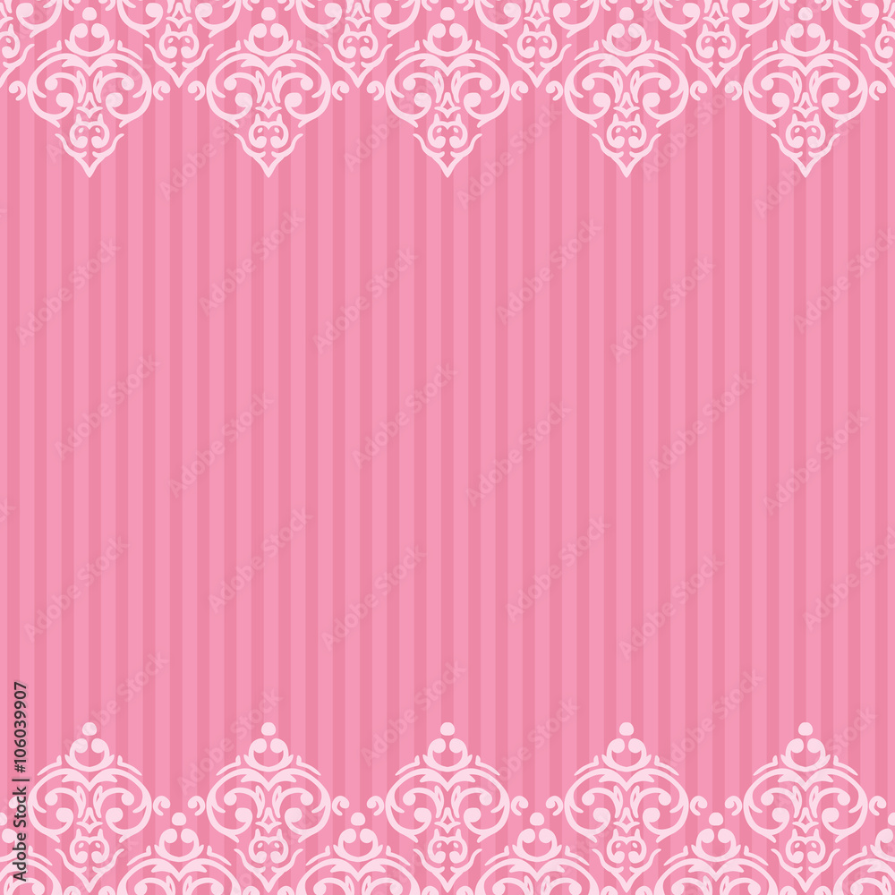 Vector seamless pink frame/border in damask baroque style Vector seamless pink frame/border in damask baroque style