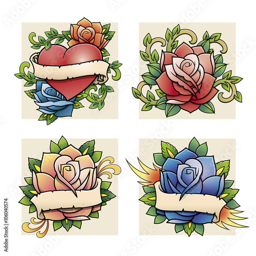 traditional roses set