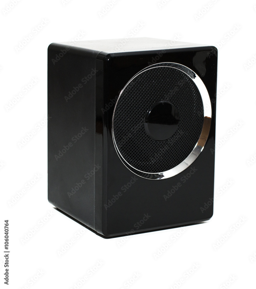 Fototapeta premium old powerful stage concerto audio speakers isolated on white background