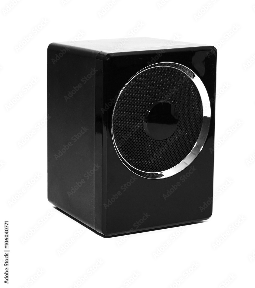 Fototapeta premium old powerful stage concerto audio speakers isolated on white background