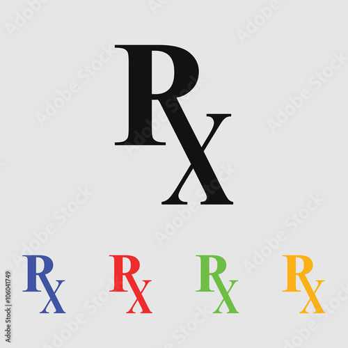 Rx pharmacy medicine icon